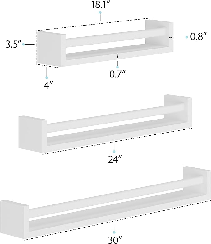 Floating Book Shelves for Nursery