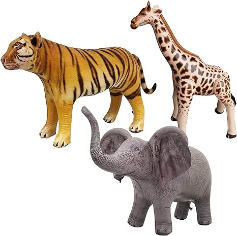 Wildlife Safari Inflatable Giraffe, Elephant and Tiger