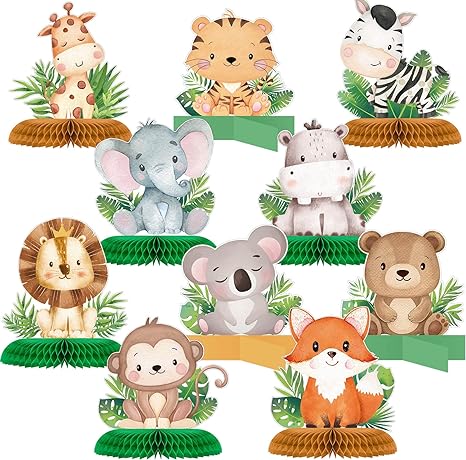 Jungle Animals Honeycomb Centerpieces