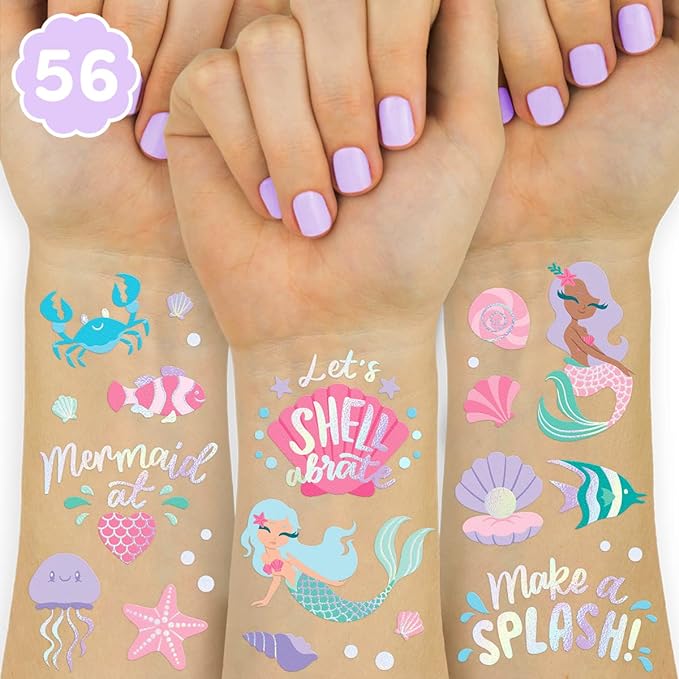 Under The Sea Mermaid Temporary Tattoos