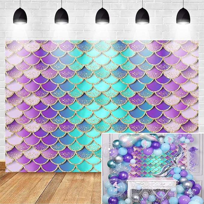 Mermaid Birthday Backdrop