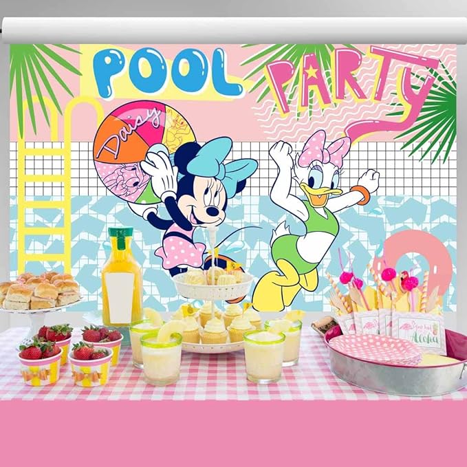 Minnie and Daisy Pool Party Backdrop