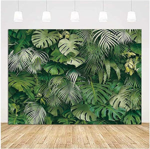 Green Tropical Palm Leaves Backdrop